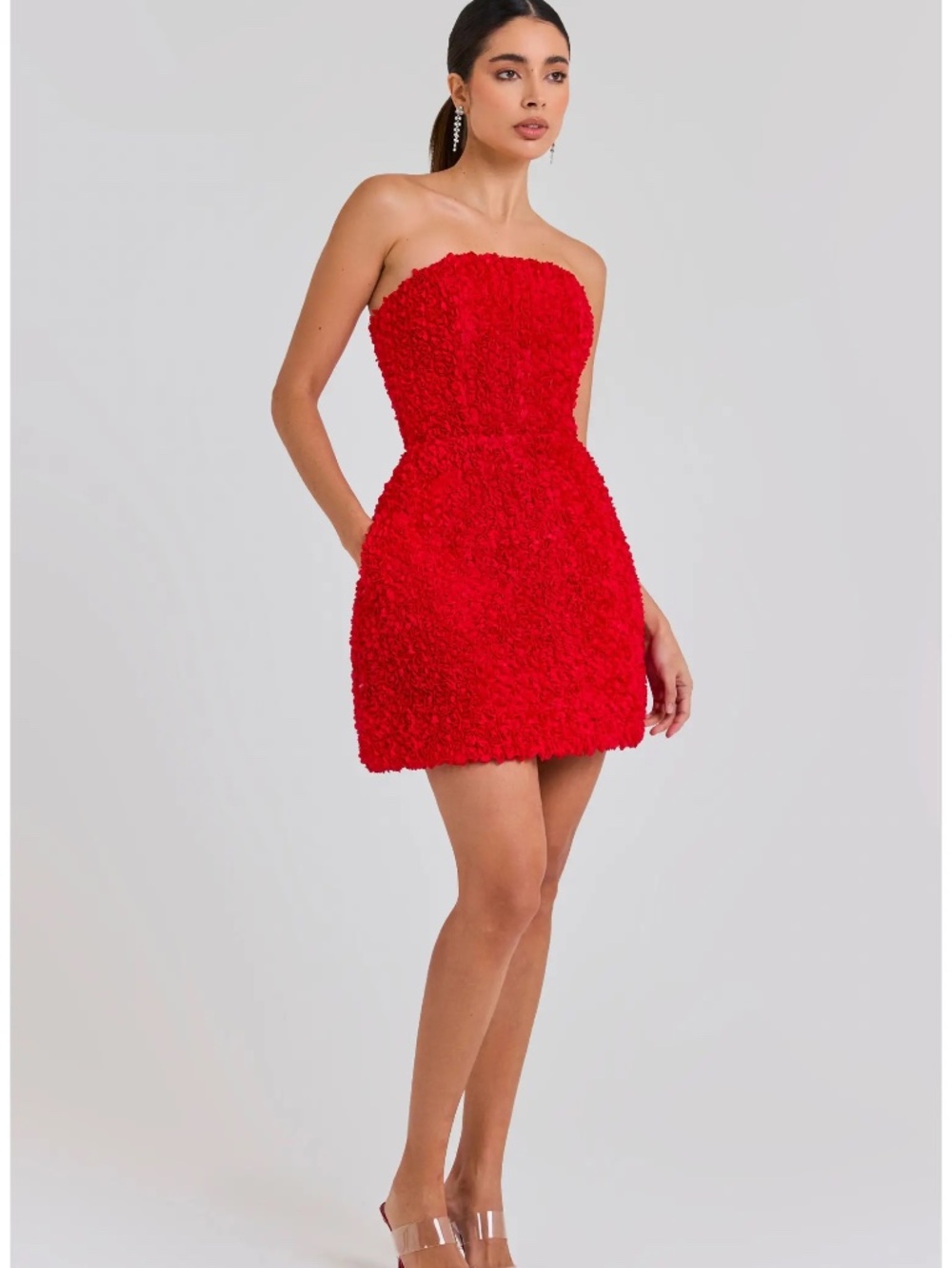 NADINE MERABI  Maisy 3D Tulip Floral Strapless Minidress size 4